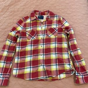 American eagle red flannel button down shirt